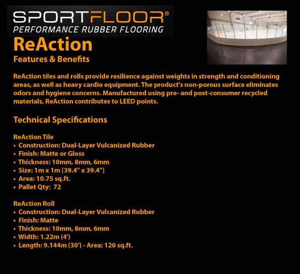 SPORTFLOOR - ReAction Features and Benefits / Technical Specifications
